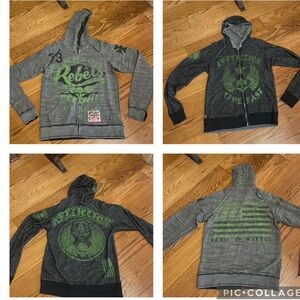 AFFLICTION reversible zip up‎ hoodie. Size Medium